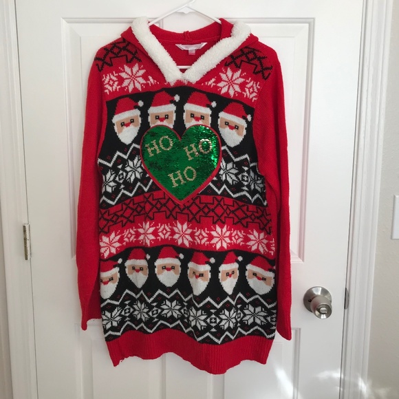 Christmas No Boundaries Ugly Sweater Reversible Sequins Santa Dress Size XXL 19 - Picture 1 of 6